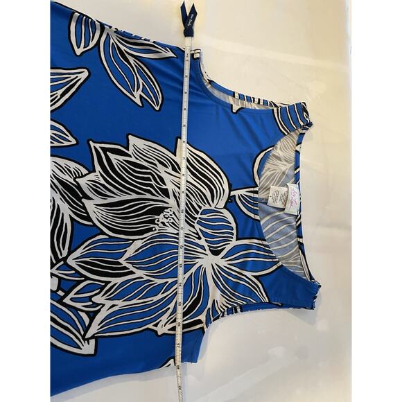 Ivy Lane Coastal Sleeveless Shift Knee Length Dress Blue White Floral Size Small - Picture 8 of 8